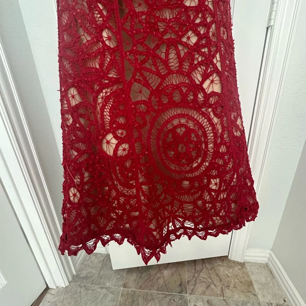 Jovani red prom dress size 10 - Picture 6 of 10